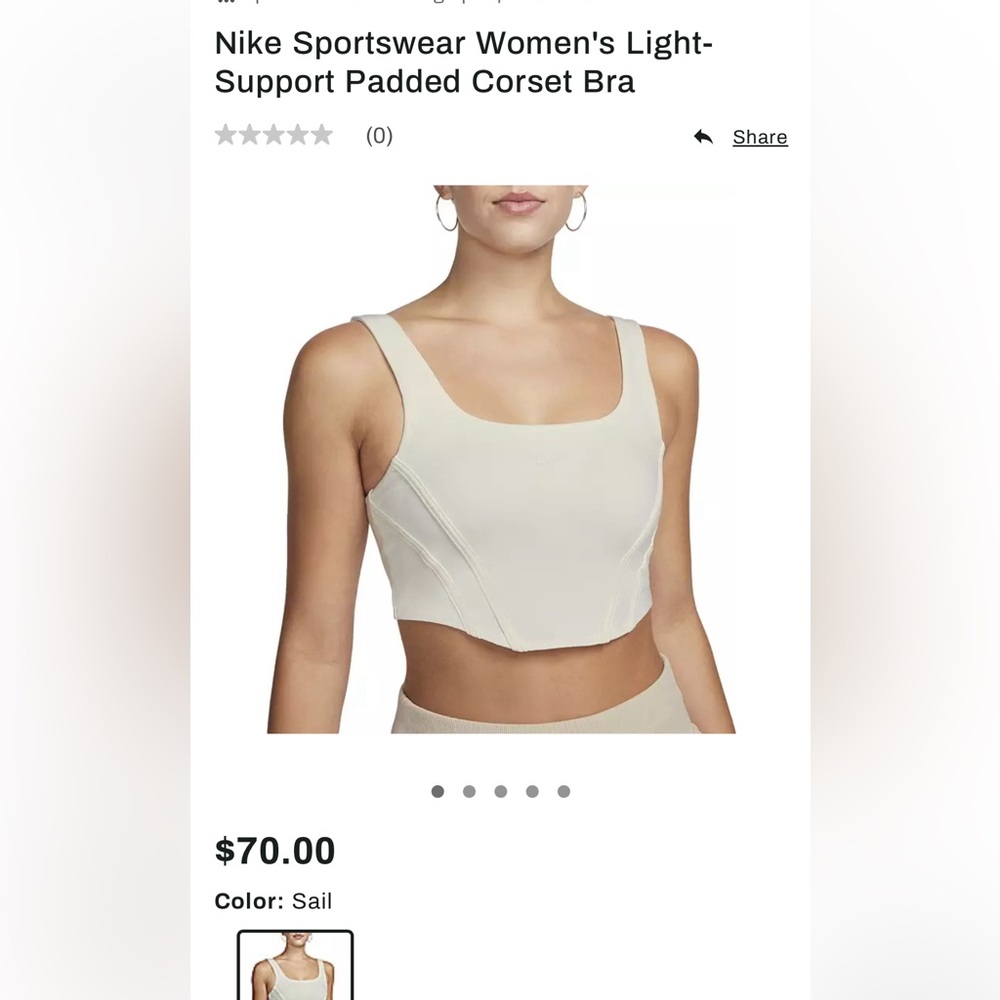 ❌SOLD❌ NWT Nike Corset Bra Top
